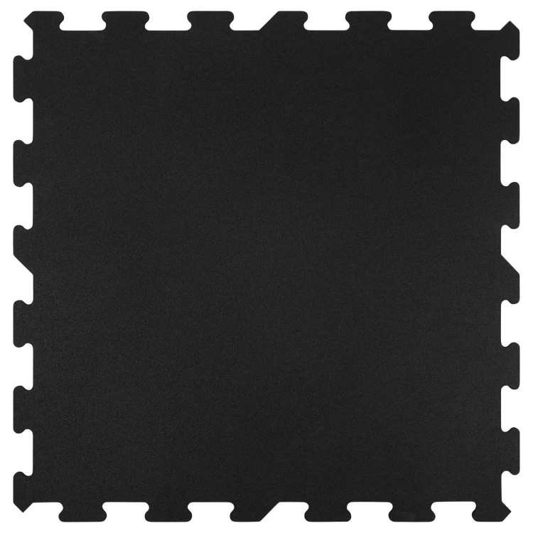 Czarna mata na siłownię Puzzle PRO 102x102 cm – widok z góry, jednolita powierzchnia bez fazowania