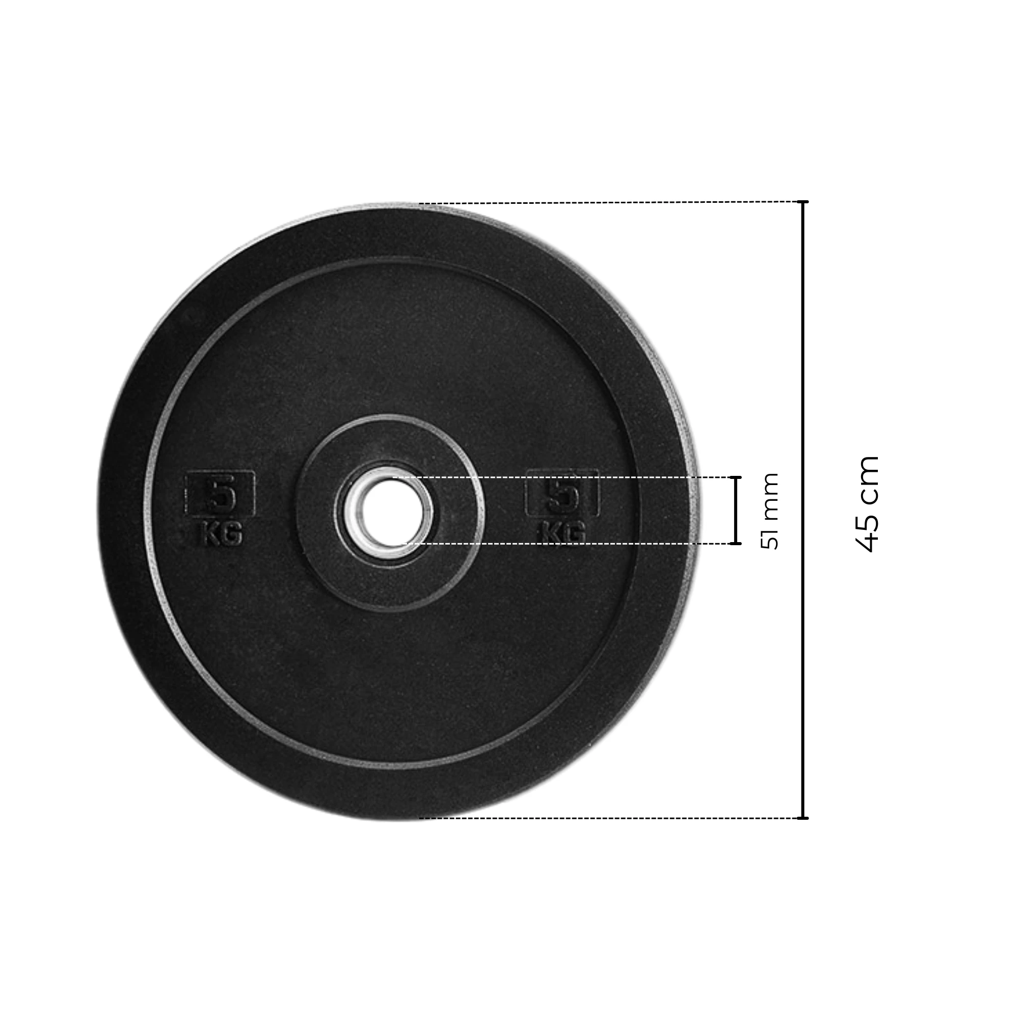 Rysunek techniczny bumpera Essential 5kg z wymiarami